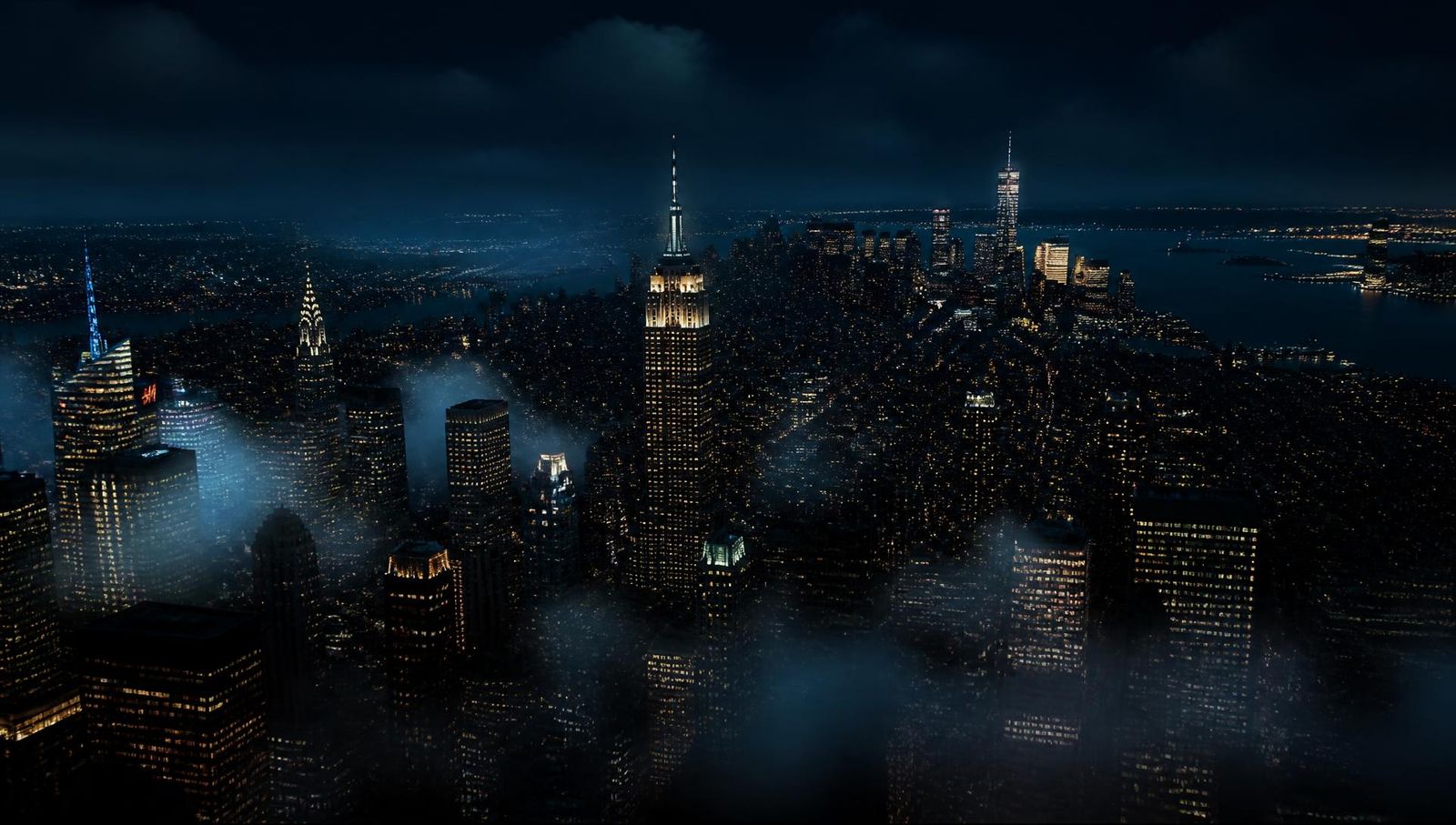 Manhattan skyline at night