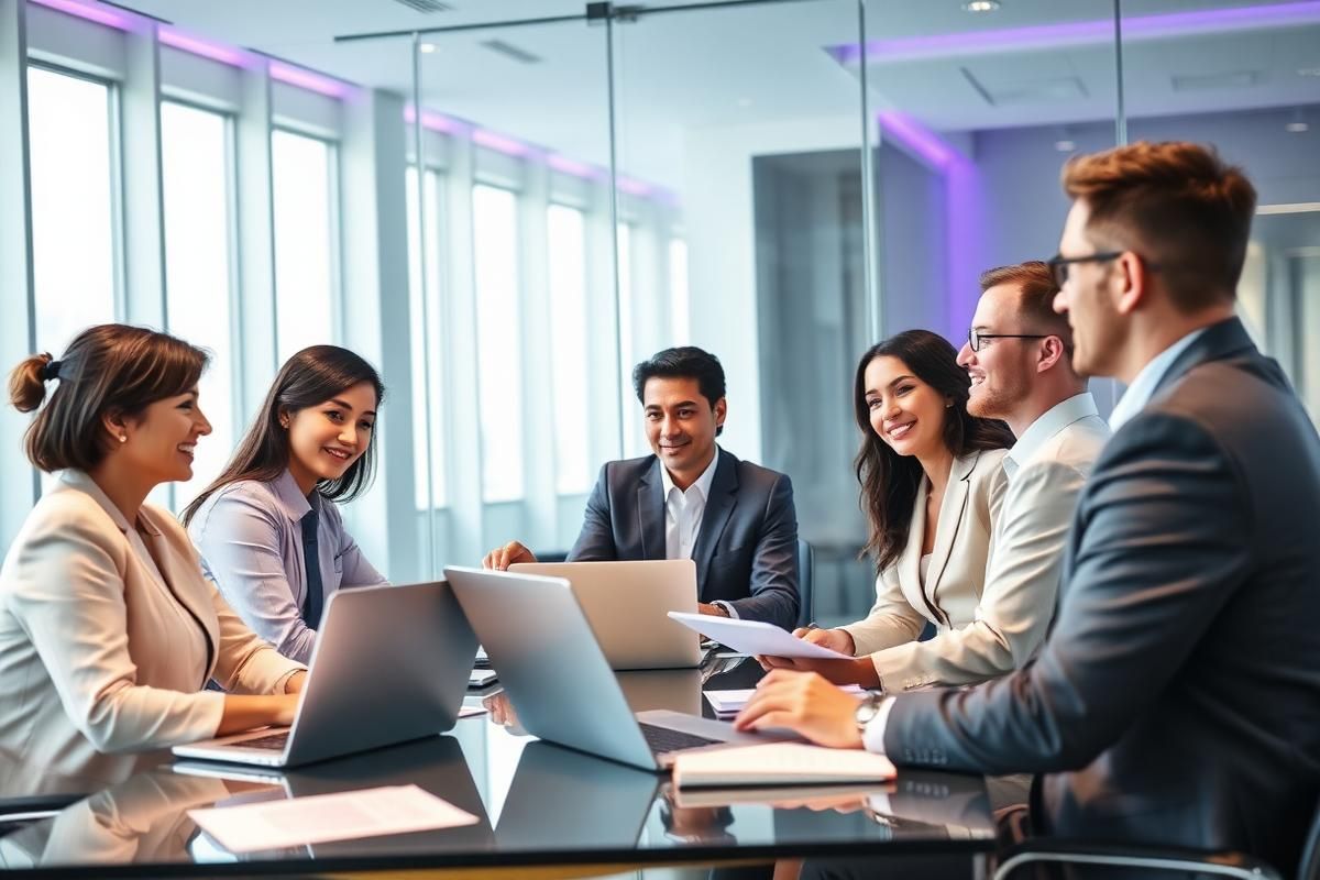 Investors and founders in discussion at a modern venue